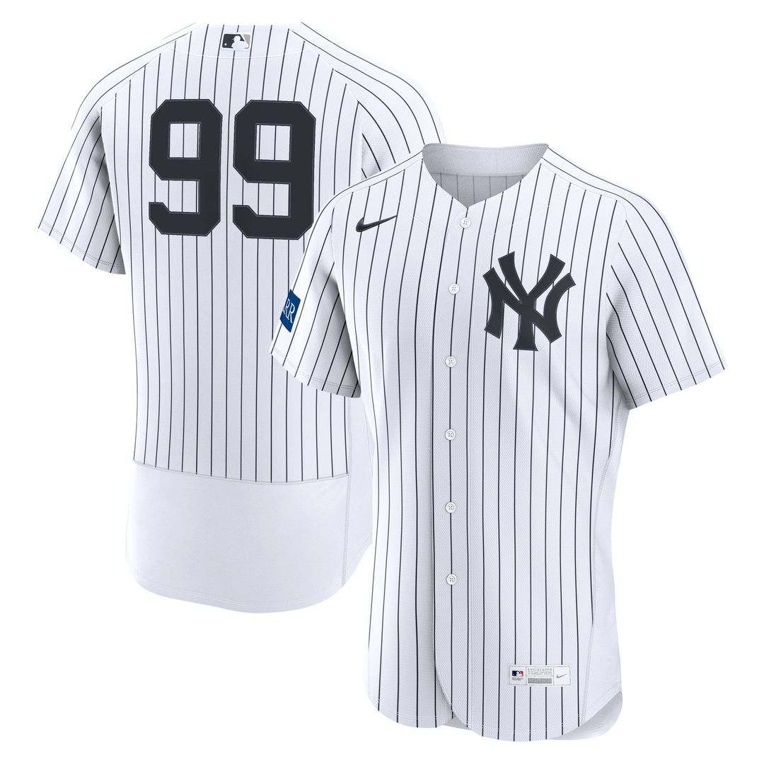 New York Yankees Aaron Judge Nike White Home Authentic Sponsor Patch Jersey product image 4, provided for visual reference