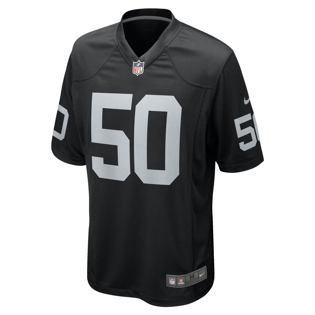 Las Vegas Raiders Jacob Bobenmoyer Nike Black Game Player Jersey product image 2, provided for visual reference and product