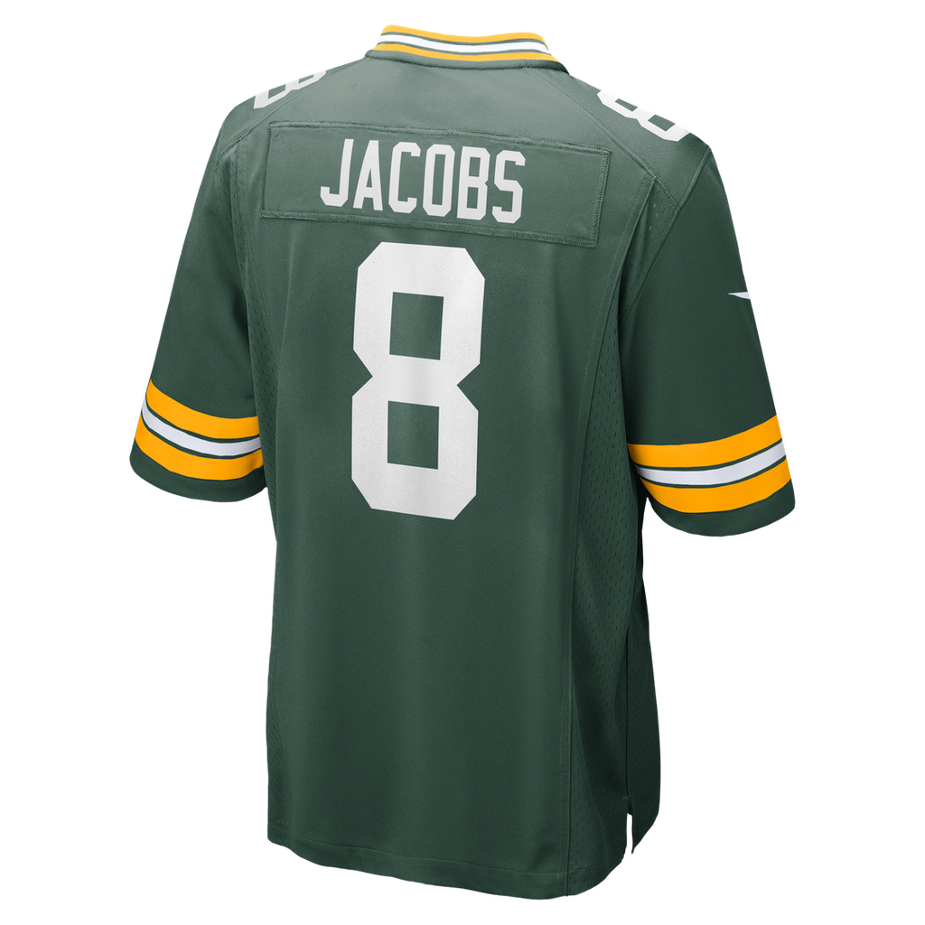 Green Bay Packers Josh Jacobs Nike Green Team Game Jersey product image 3, provided for visual reference and product detail