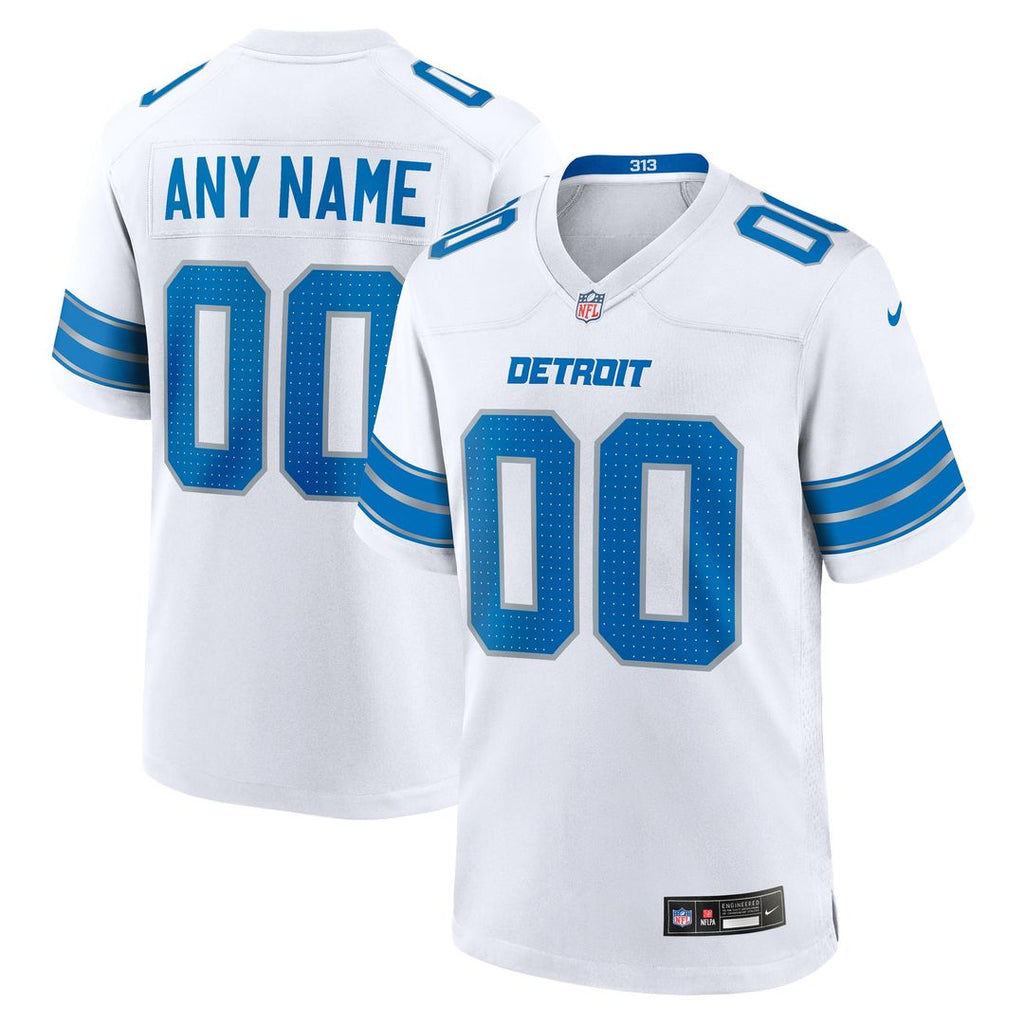 Detroit Lions Nike White Custom Game Jersey product image 4, provided for visual reference and product detail review