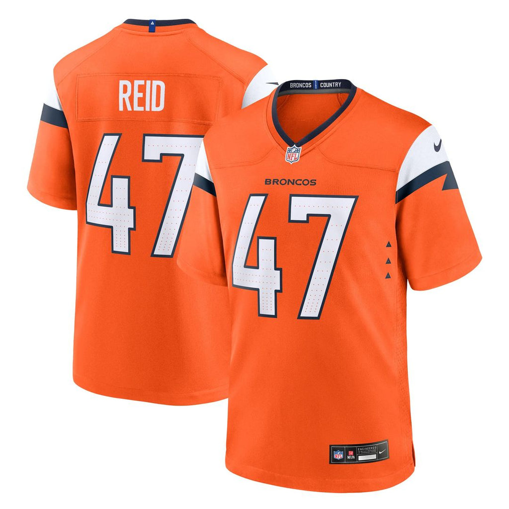 Denver Broncos Karene Reid Nike Orange Team Game Jersey product image 1, provided for visual reference and product detail