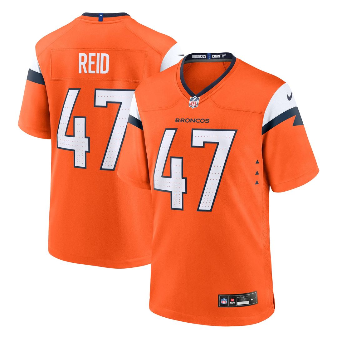 Denver Broncos Karene Reid Nike Orange Team Game Jersey product image 1, provided for visual reference and product detail