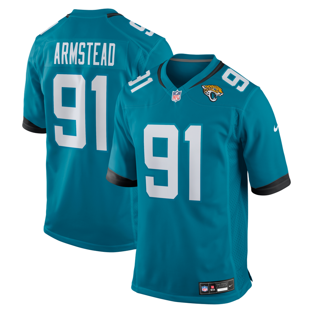 Jacksonville Jaguars Arik Armstead Nike Teal Team Game Jersey product image 1, provided for visual reference and product