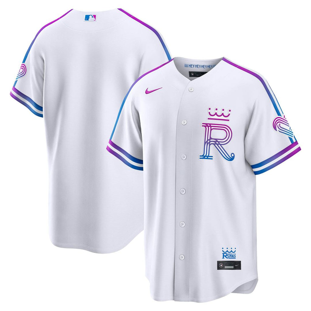 Kansas City Royals Nike White 2026 City Connect Stadium Jersey product image 1, provided for visual reference and product