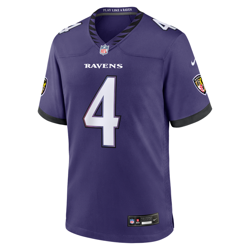 Baltimore Ravens Zay Flowers Nike Purple Team Game Jersey product image 6, provided for visual reference and product detail