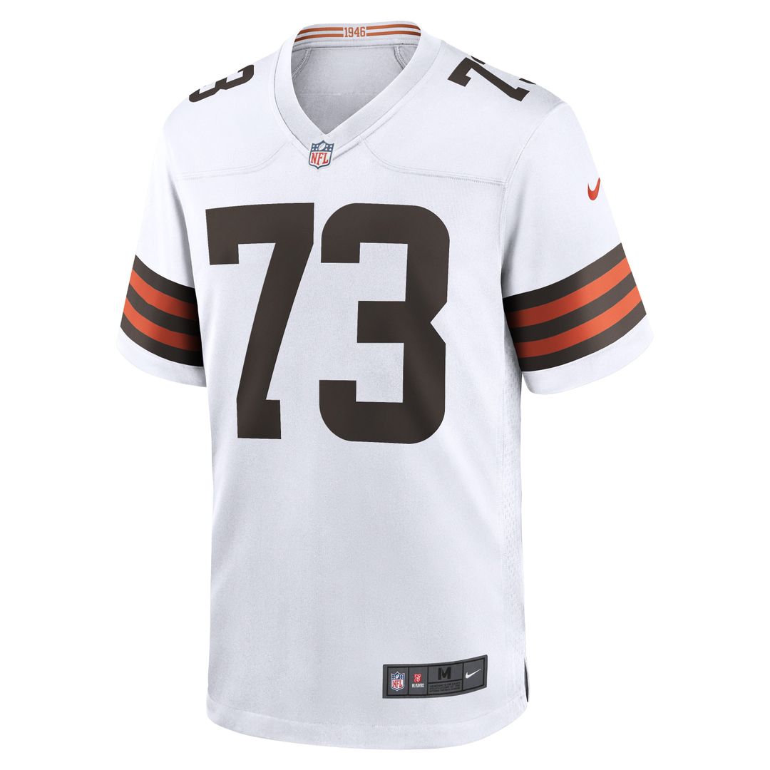 Cleveland Browns Joe Thomas Nike White Retired Game Player Jersey product image 5, provided for visual reference and product