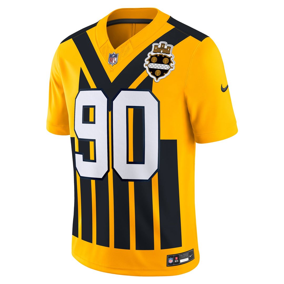 Pittsburgh Steelers T.J. Watt Nike Gold Alternate Vapor F.U.S.E. Limited Jersey product image 2, provided for visual