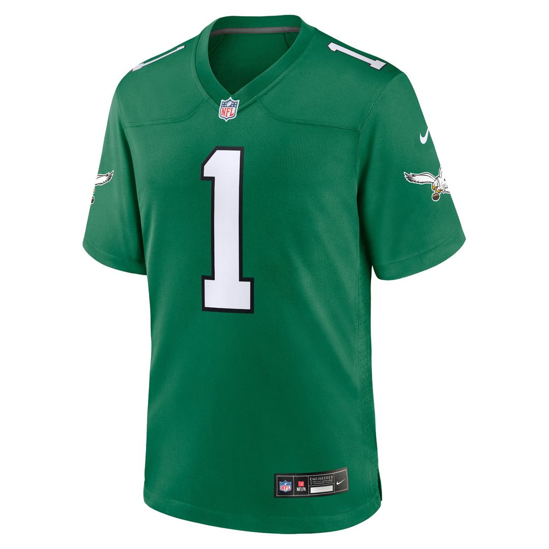 Philadelphia Eagles Jalen Hurts Nike Kelly Green Alternate Game Player Jersey product image 2, provided for visual reference