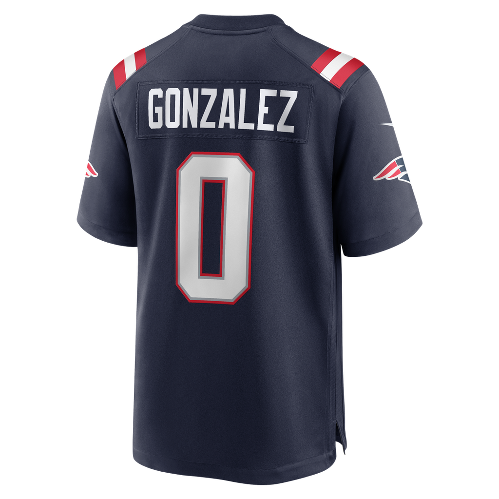 New England Patriots Christian Gonzalez Nike Navy Team Game Jersey product image 3, provided for visual reference and