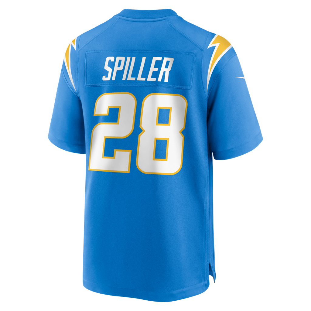 Los Angeles Chargers Isaiah Spiller Nike Powder Blue Game Jersey product image 3, provided for visual reference and product