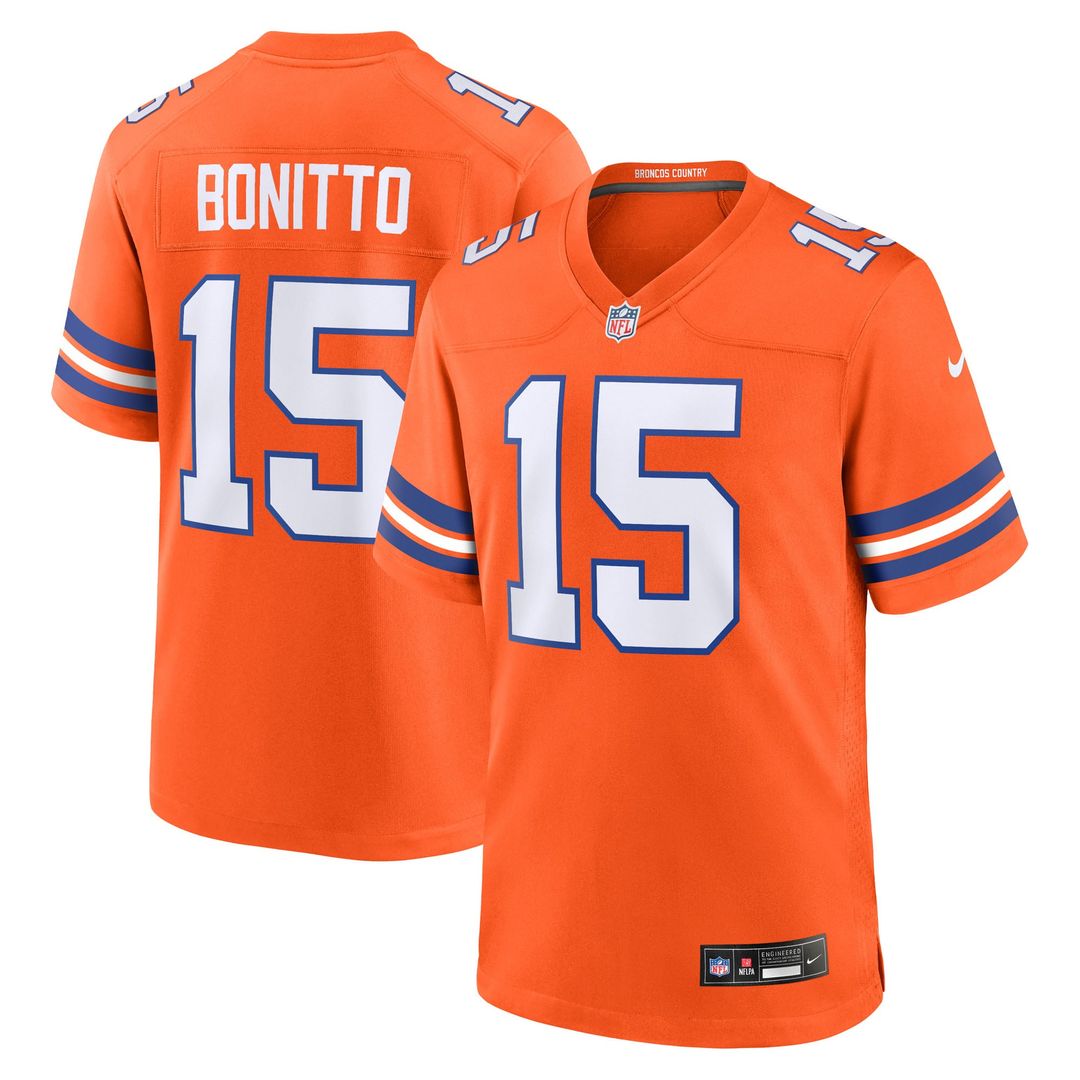Denver Broncos Nik Bonitto Nike Orange Alternate 2 Mile High Collection 1977 Throwback Game Jersey product image 1, provided