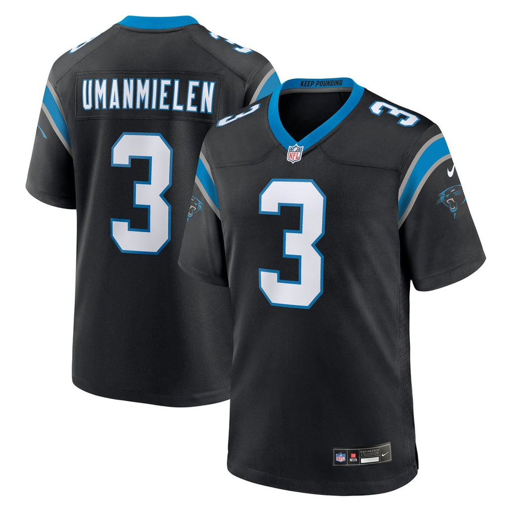 Carolina Panthers Princely Umanmielen Nike Black Team Game Jersey product image 1, provided for visual reference and product