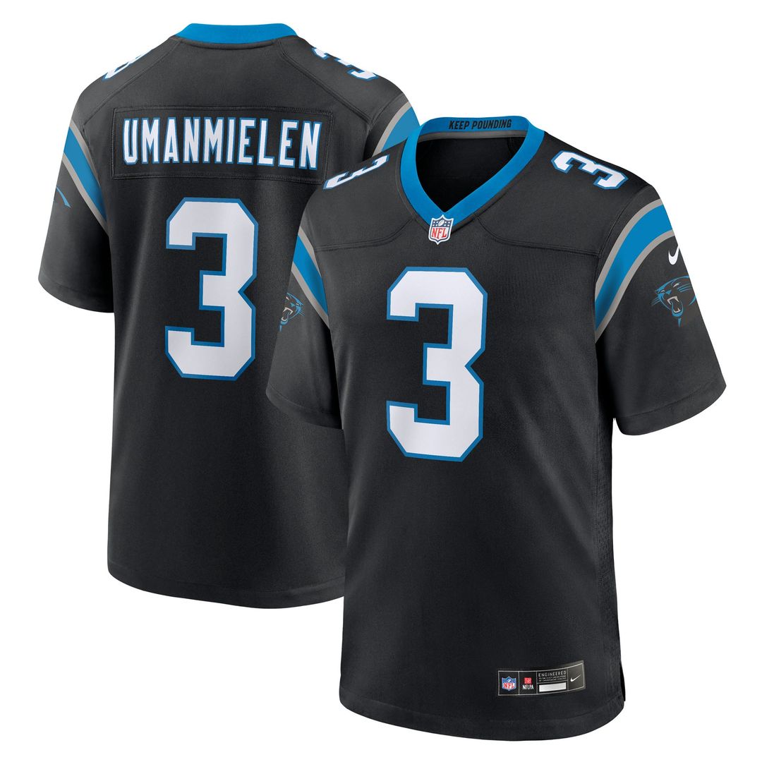 Carolina Panthers Princely Umanmielen Nike Black Team Game Jersey product image 1, provided for visual reference and product