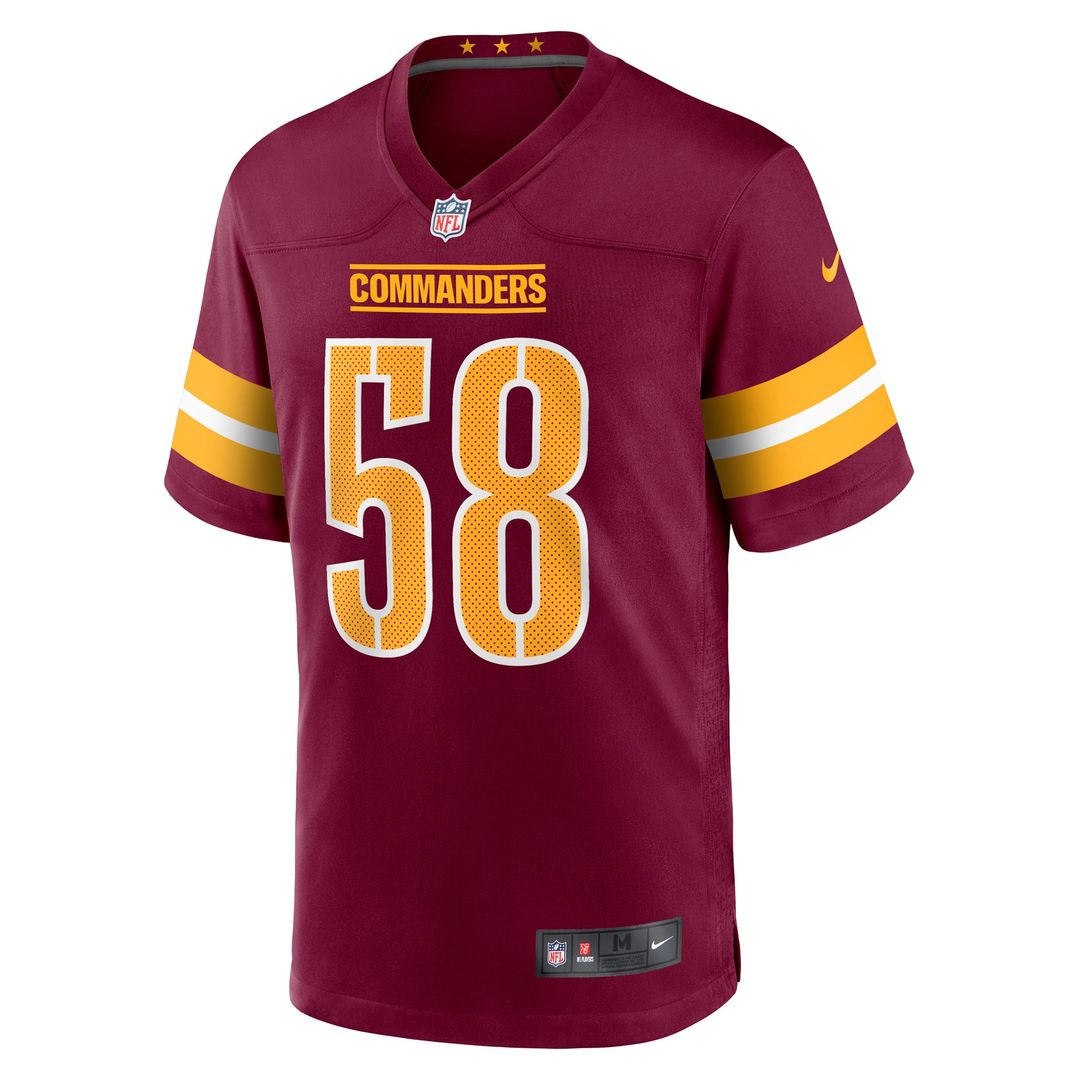 Washington Commanders Jordan Magee Nike Burgundy Game Jersey product image 2, provided for visual reference and product