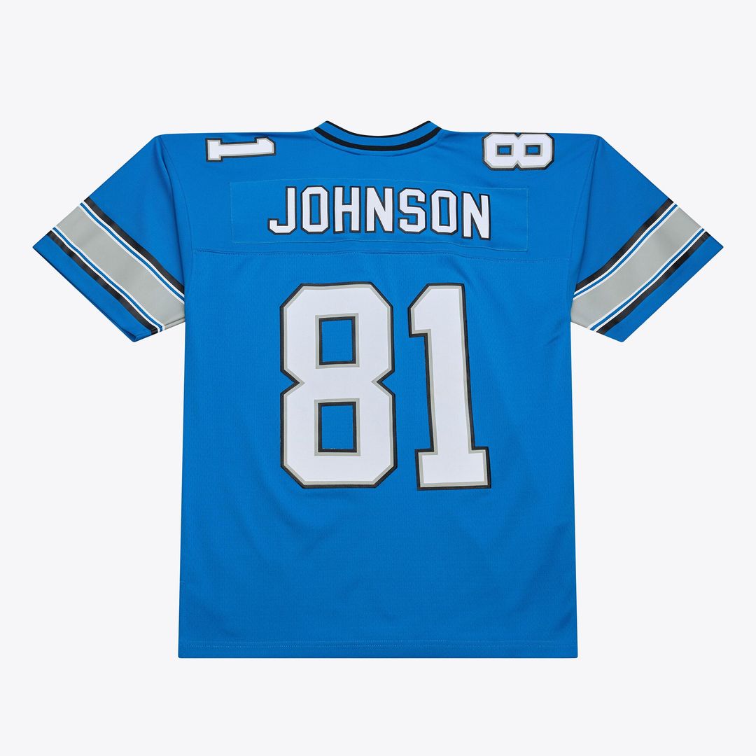 Detroit Lions Calvin Johnson Mitchell & Ness Blue 2007 Legacy Replica Jersey product image 2, provided for visual reference