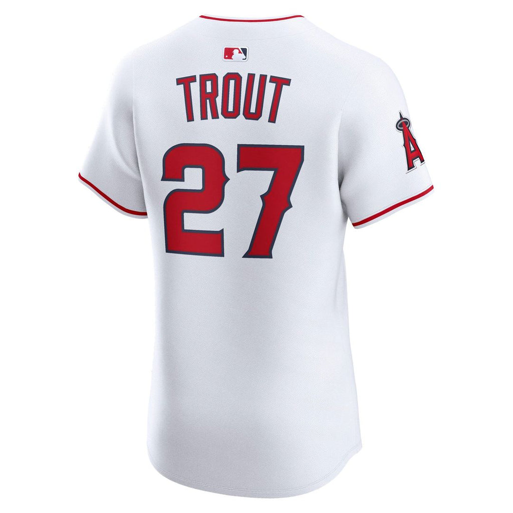 Los Angeles Angels Mike Trout Nike White Home Elite Player Jersey product image 3, provided for visual reference and product