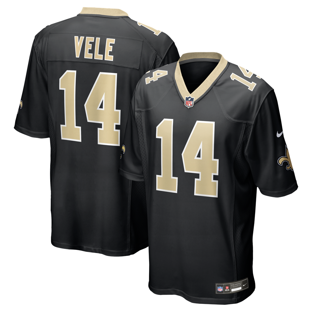 New Orleans Saints Devaughn Vele Nike Black Team Game Jersey product image 1, provided for visual reference and product