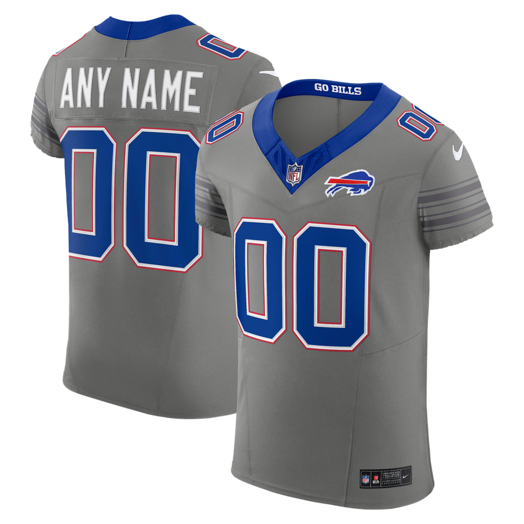 Buffalo Bills Nike Gray Nickel City Vapor F.U.S.E. Custom Elite Jersey product image 1, provided for visual reference and