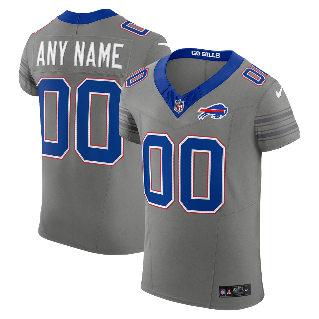 Buffalo Bills Nike Gray Nickel City Vapor F.U.S.E. Custom Elite Jersey product image 1, provided for visual reference and