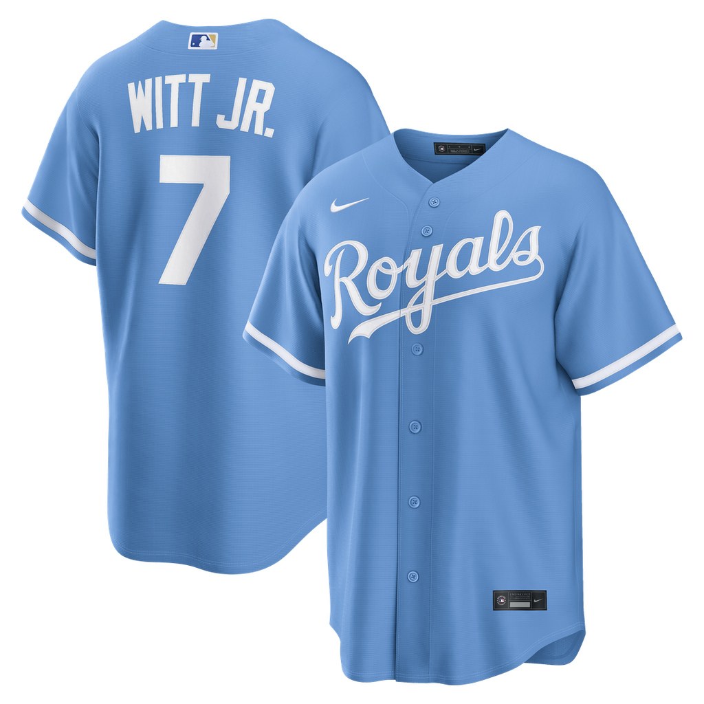 Kansas City Royals Bobby Witt Jr. Nike Royal Alternate Replica Jersey product image 10, provided for visual reference and