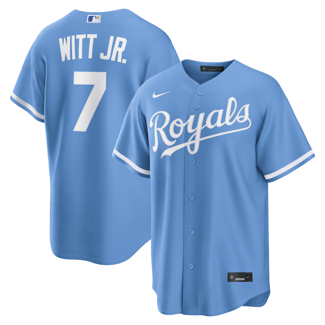 Kansas City Royals Bobby Witt Jr. Nike Royal Alternate Replica Jersey product image 10, provided for visual reference and