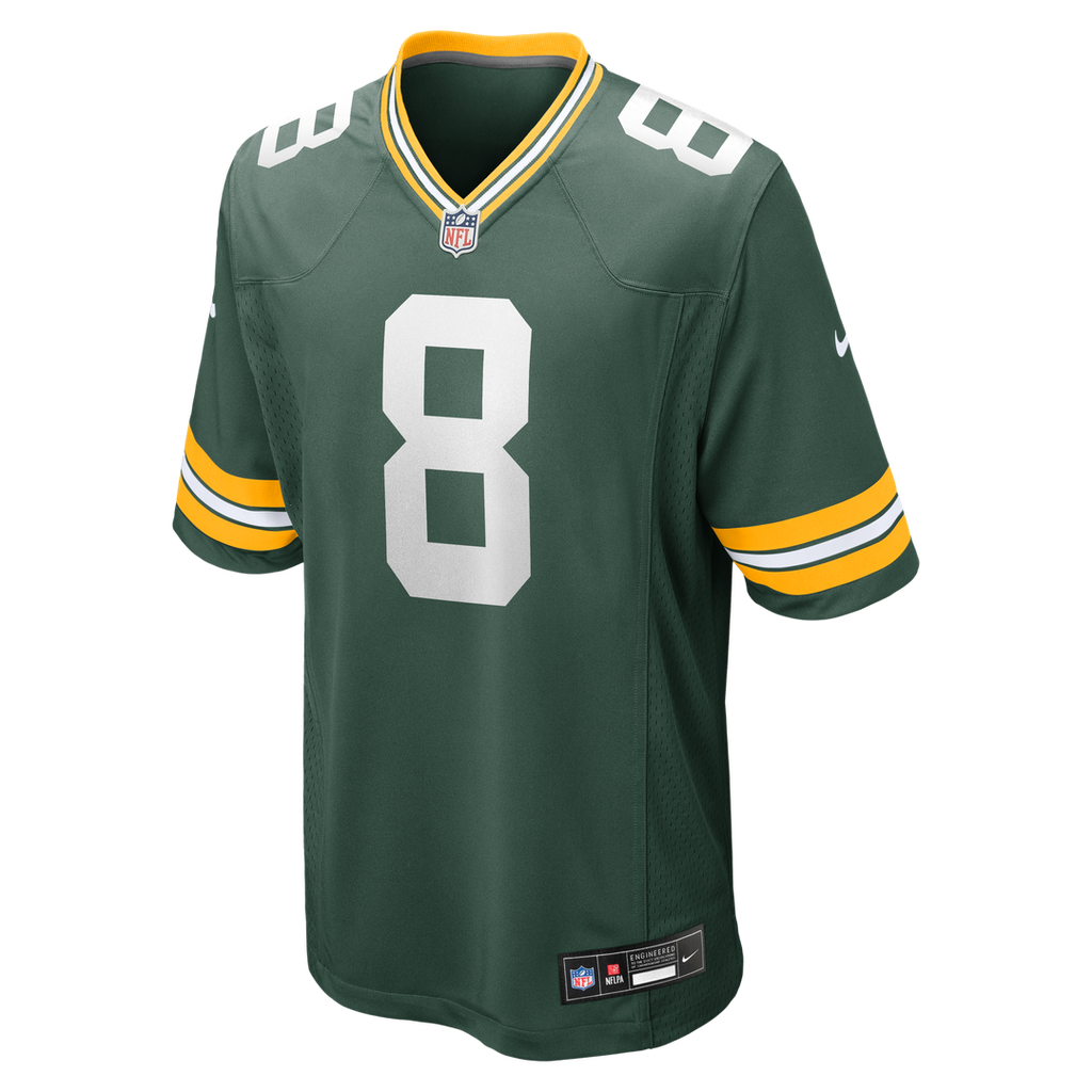 Green Bay Packers Josh Jacobs Nike Green Team Game Jersey product image 2, provided for visual reference and product detail