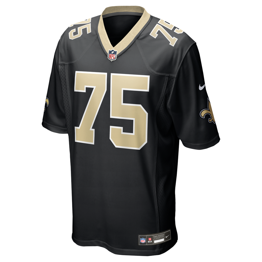 New Orleans Saints Taliese Fuaga Nike Black Game Jersey product image 2, provided for visual reference and product detail