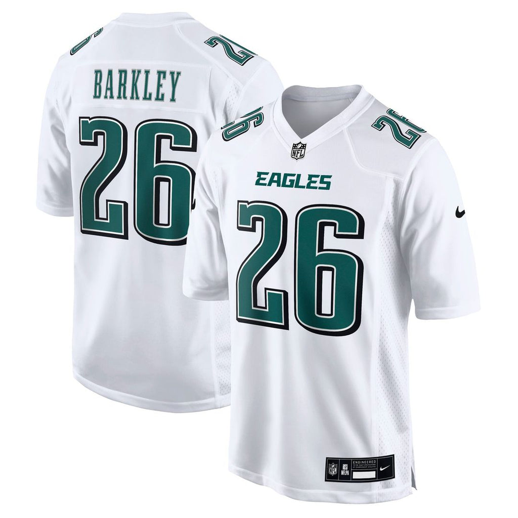 Philadelphia Eagles Saquon Barkley Nike Tundra White Fashion Game Jersey product image 1, provided for visual reference and