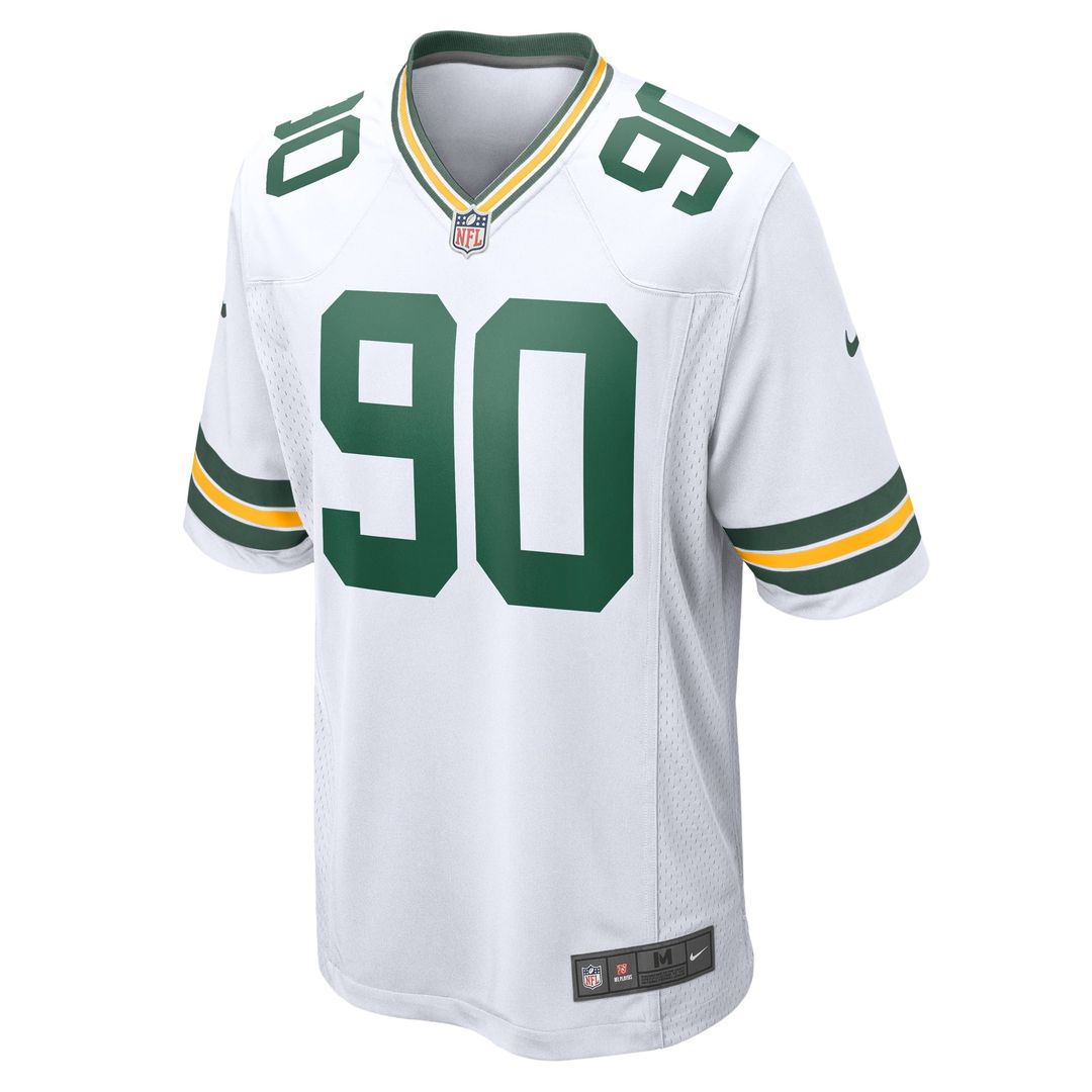 Green Bay Packers Lukas Van Ness Nike White Game Jersey product image 2, provided for visual reference and product detail