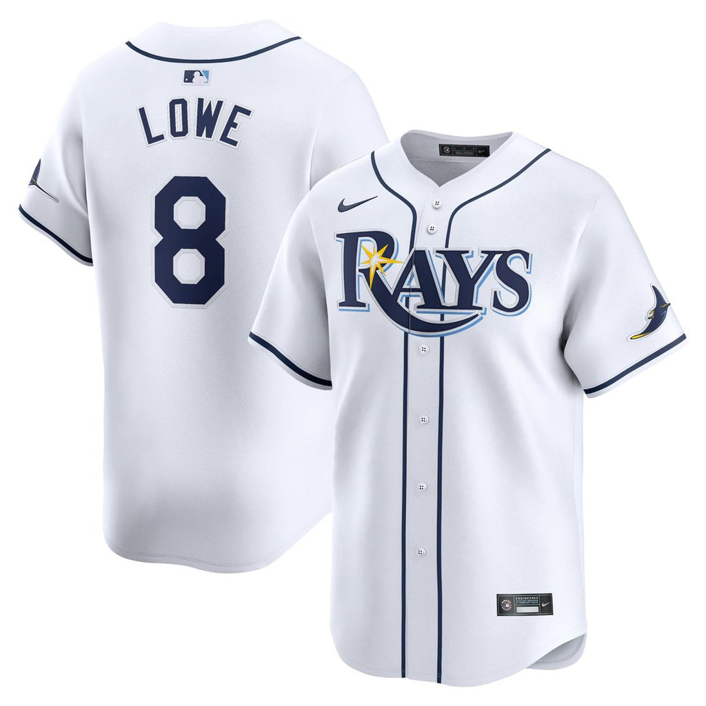 Tampa Bay Rays Brandon Lowe Nike White Home Limited Player Jersey product image 1, provided for visual reference and product