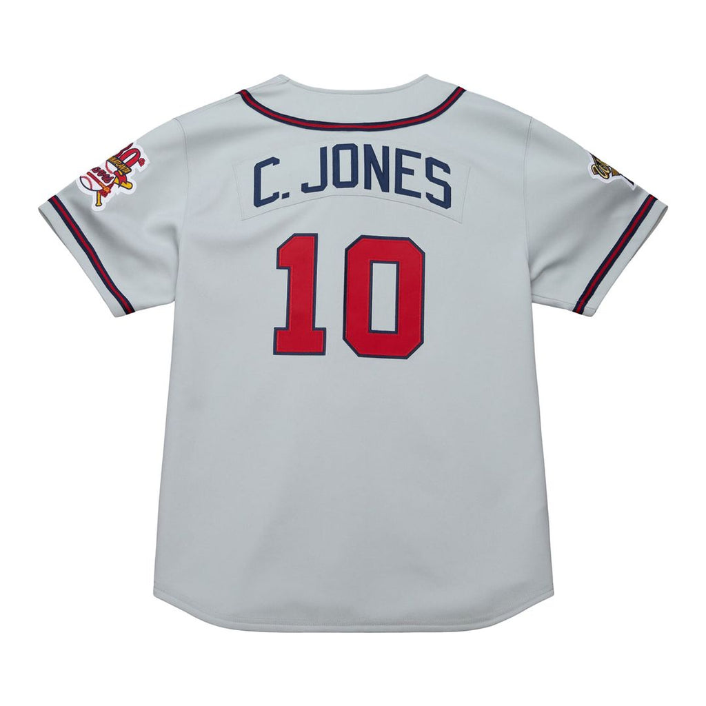 Atlanta Braves Chipper Jones Mitchell & Ness Gray 1995 Throwback Authentic Jersey product image 3, provided for visual