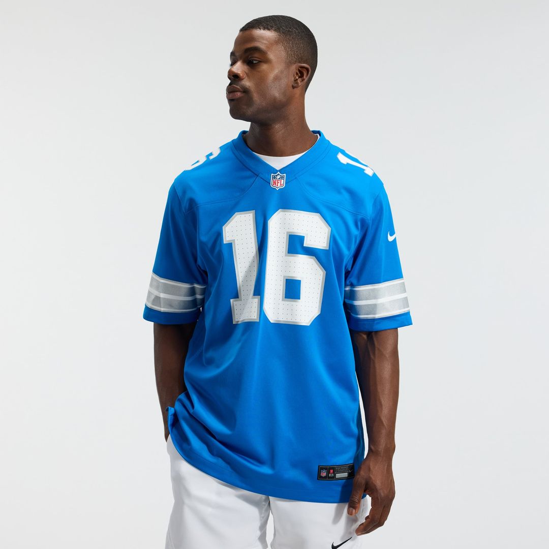 Detroit Lions Jared Goff Nike White Game Jersey product image 8, provided for visual reference and product detail review