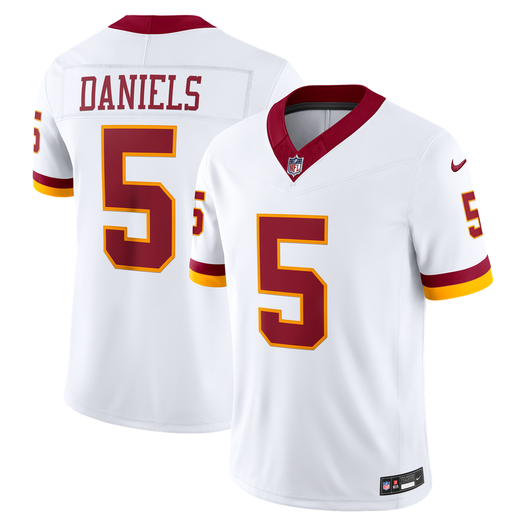 Washington Commanders Jayden Daniels Nike White Vapor F.U.S.E. Stitched Limited Jersey product image 1, provided for visual