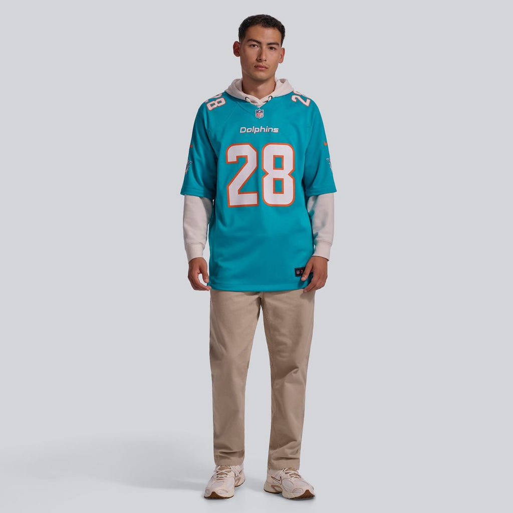 Miami Dolphins De'Von Achane Nike Aqua Player Game Jersey product image 4, provided for visual reference and product detail