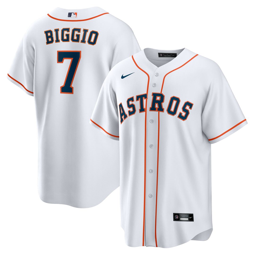 Houston Astros Craig Biggio Nike White Home Retired Player Replica Jersey product image 1, provided for visual reference and