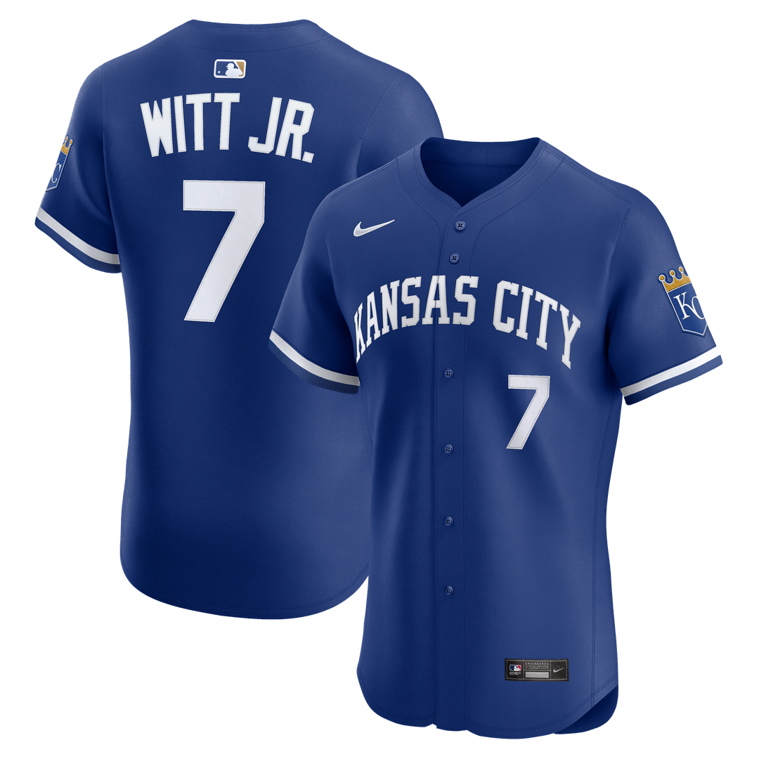 Kansas City Royals Bobby Witt Jr. Nike White Home Elite Player Jersey product image 7, provided for visual reference and