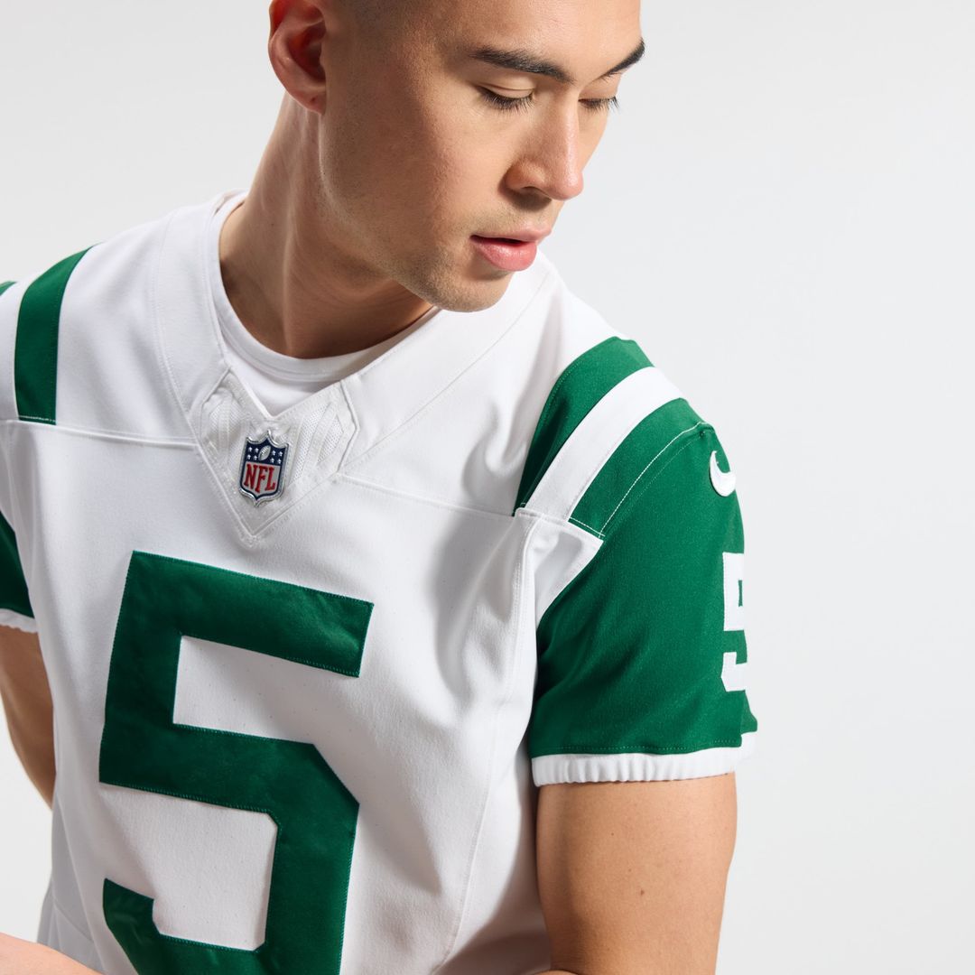 New York Jets Garrett Wilson Nike White Classic Alternate Vapor F.U.S.E. Elite Jersey product image 8, provided for visual