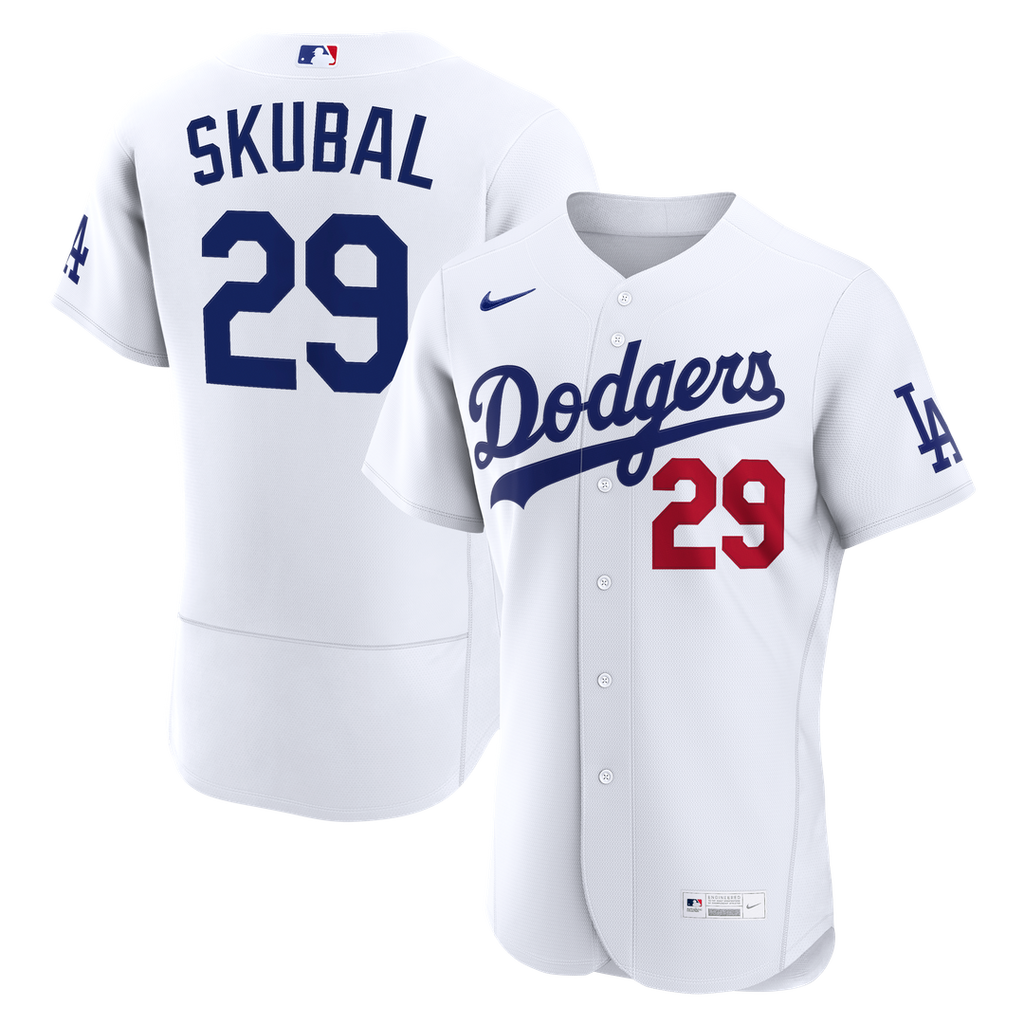 Los Angeles Dodgers Tarik Skubal Nike White Home Authentic Jersey product image 1, provided for visual reference and product