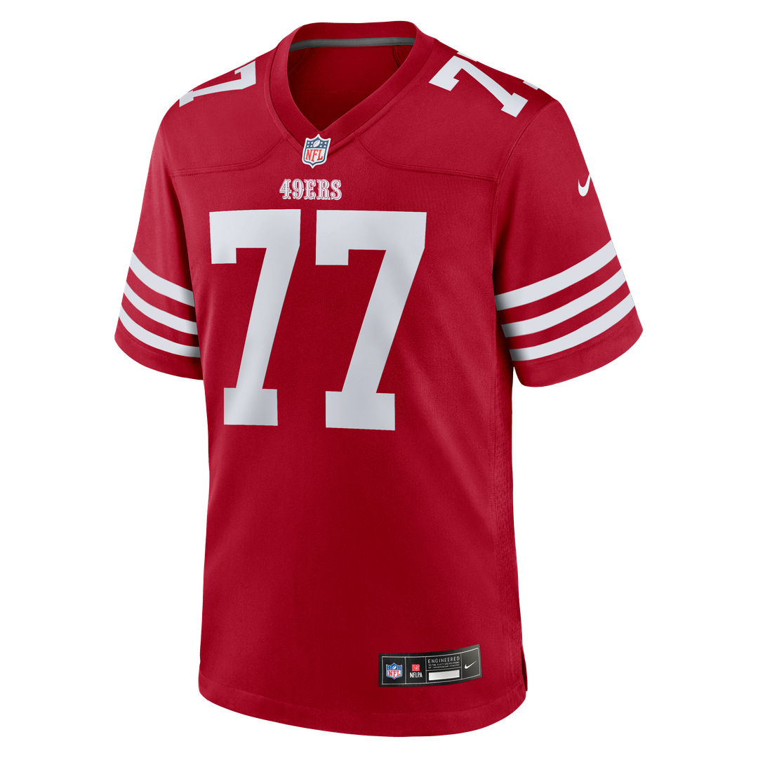 San Francisco 49ers Dominick Puni Nike Scarlet Team Game Jersey product image 2, provided for visual reference and product