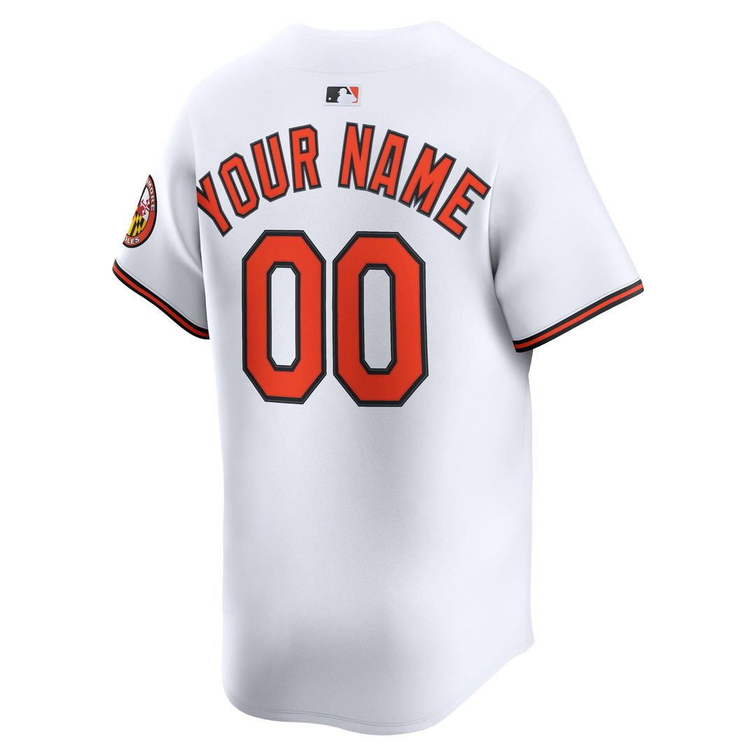 Baltimore Orioles Nike White Home Limited Custom Jersey product image 3, provided for visual reference and product detail