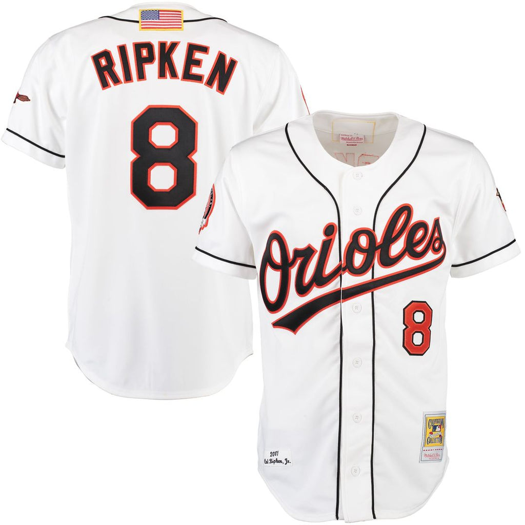 Baltimore Orioles Cal Ripken Mitchell & Ness White Home Authentic Jersey product image 1, provided for visual reference and