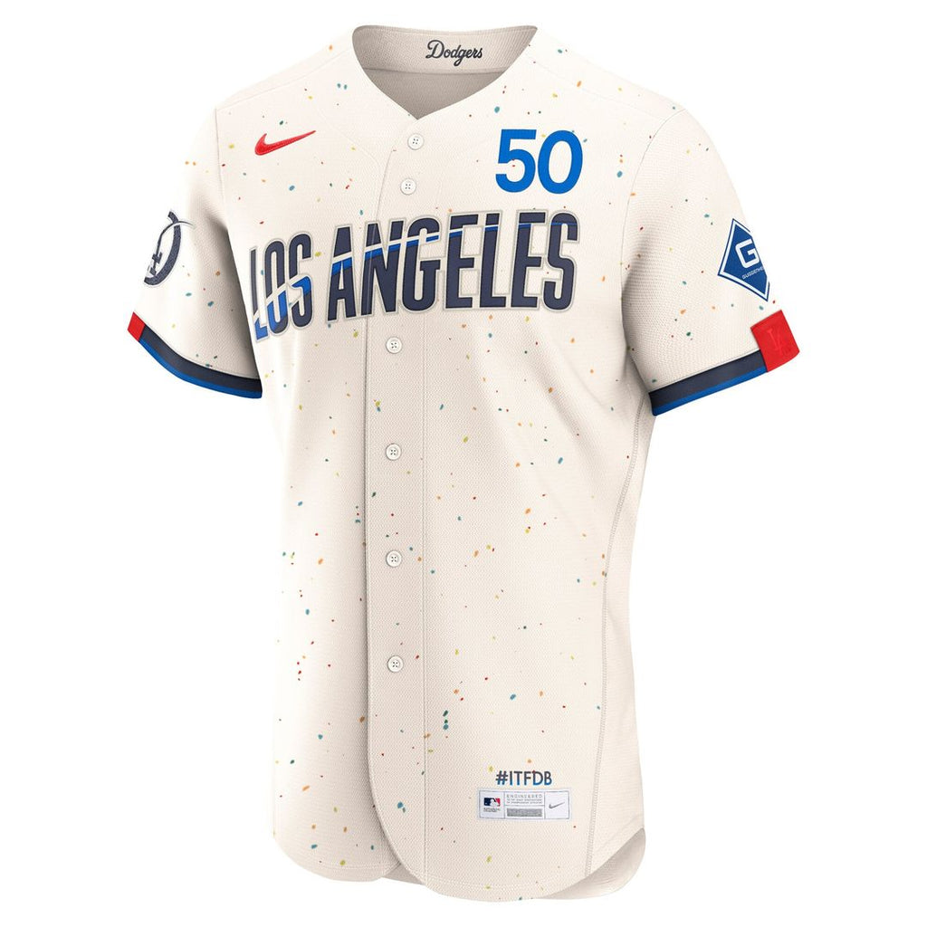 Los Angeles Dodgers Mookie Betts Nike Cream City Connect Authentic Sponsor Patch Jersey product image 2, provided for visual