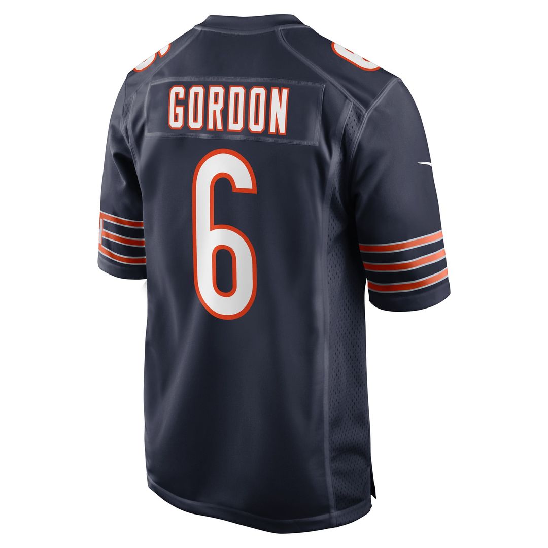 Chicago Bears Kyler Gordon Nike Navy Game Player Jersey product image 3, provided for visual reference and product detail
