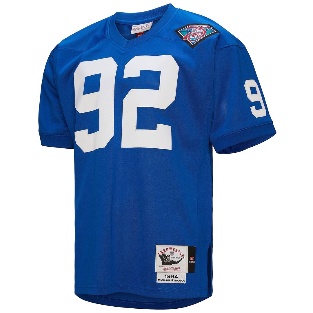 New York Giants 1994 Michael Strahan Mitchell & Ness Royal Authentic Throwback Retired Player Jersey product image 2,