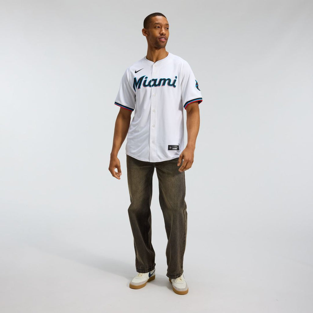 Miami Marlins Nike White Home Limited Jersey product image 3, provided for visual reference and product detail review