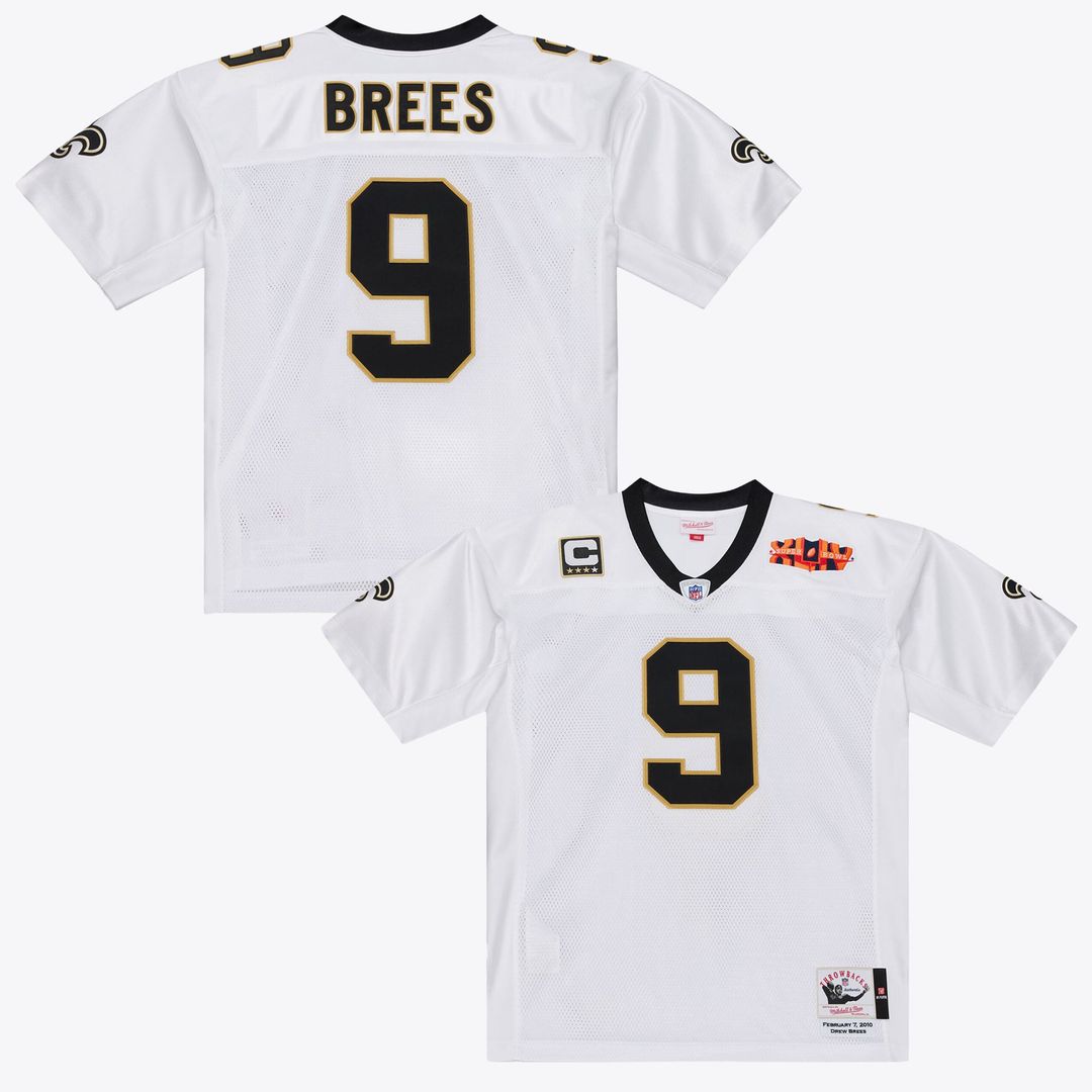 New Orleans Saints Drew Brees Mitchell & Ness White Super Bowl XLIV Authentic Jersey product image 1, provided for visual