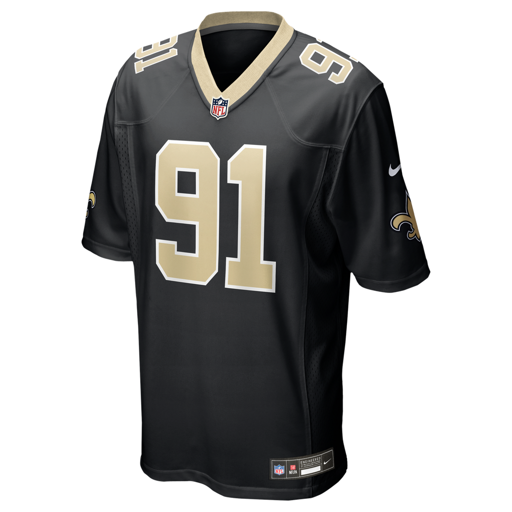 New Orleans Saints Vernon Broughton Nike Black Team Game Jersey product image 2, provided for visual reference and product