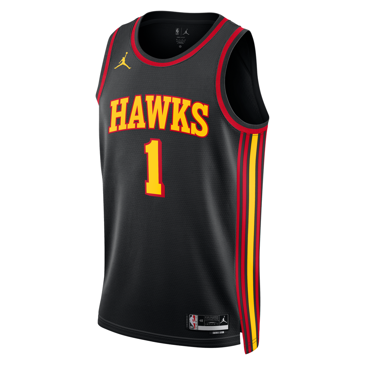 Atlanta Hawks Jordan Brand Statement Edition Swingman Jersey - Black - Jalen Johnson - Unisex product image 3, provided for