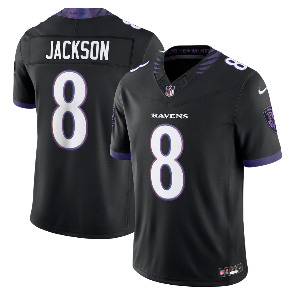 Baltimore Ravens Lamar Jackson Nike Black Alternate Alternate Vapor F.U.S.E. Stitched Limited Jersey product image 4,