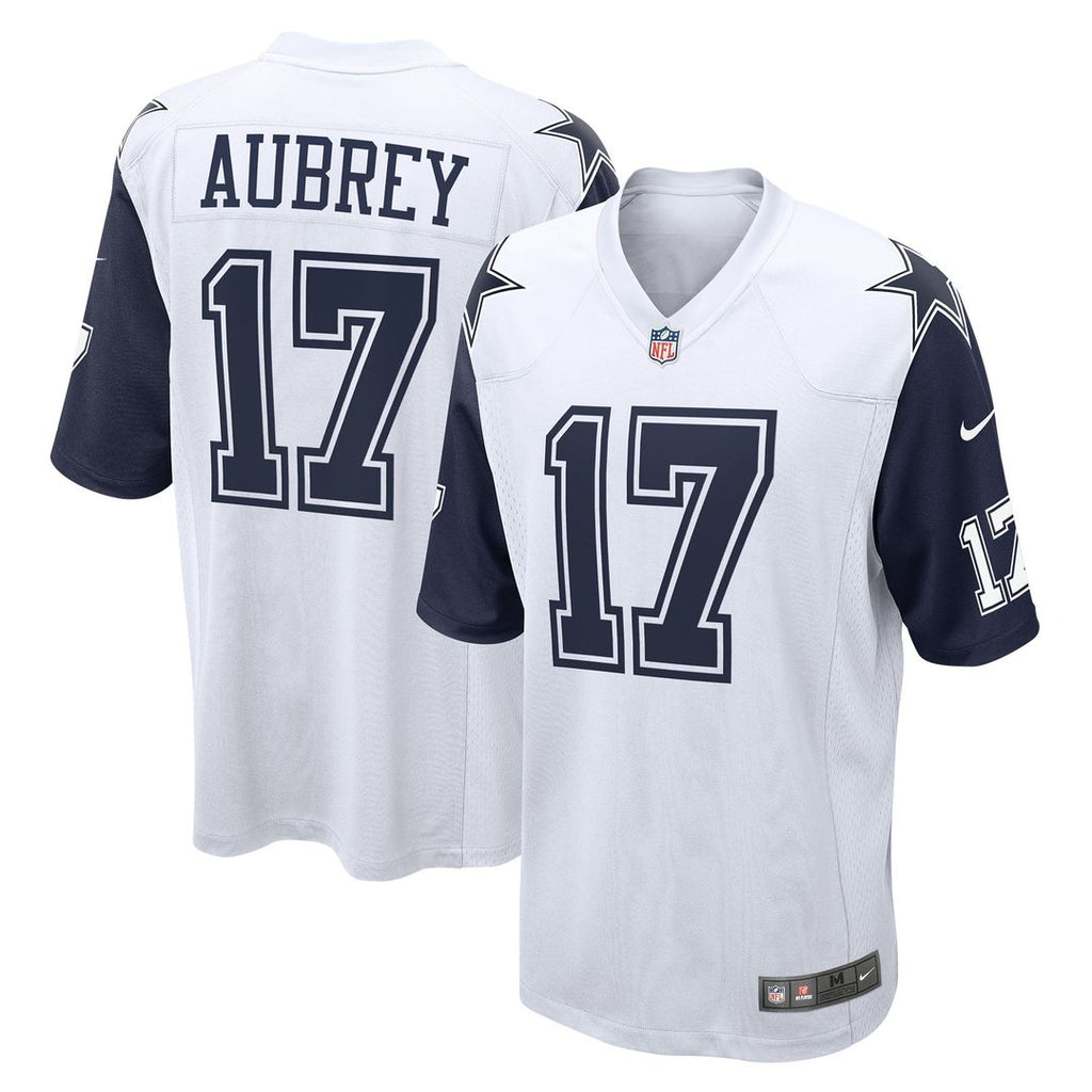 Dallas Cowboys Brandon Aubrey Nike White Alternate Game Team Jersey product image 1, provided for visual reference and